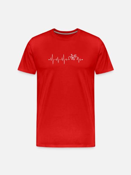 Bike Heartbeat Line - Men's Premium Organic T-Shirt - red