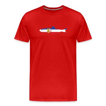Hareng Schleswig Holstein pêche Mer Baltique Mer du Nord - T-shirt bio Premium Homme - rouge - Devant - Damien (186cm)
