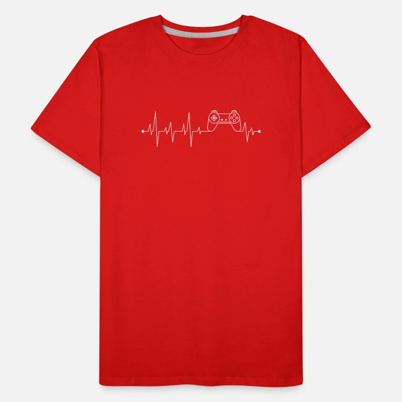 Gaming-Herzschlag-Controller Männer Premium Bio T-Shirt
