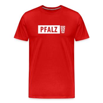 Pfalz Schild mit Dubbeglas - Männer Premium Bio T-Shirt - Rot - Vorne - Damien (186cm)