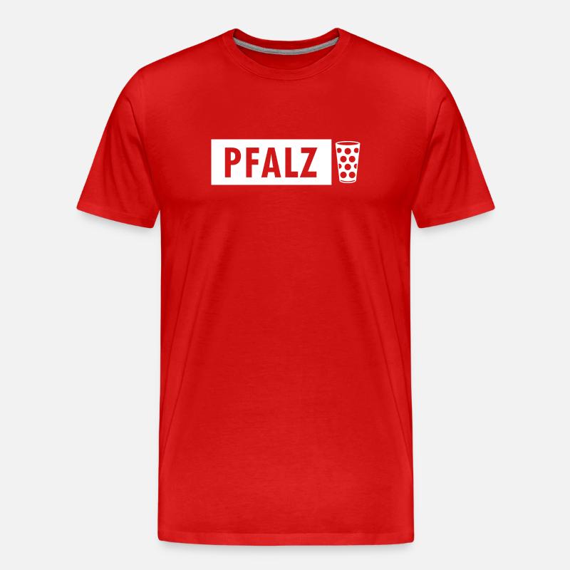 Pfalz Schild mit Dubbeglas - Männer Premium Bio T-Shirt - Rot
