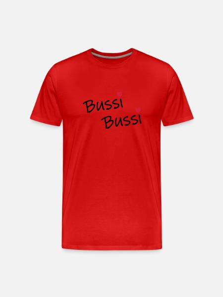 Bussi Bussi - Männer Premium Bio T-Shirt - Rot