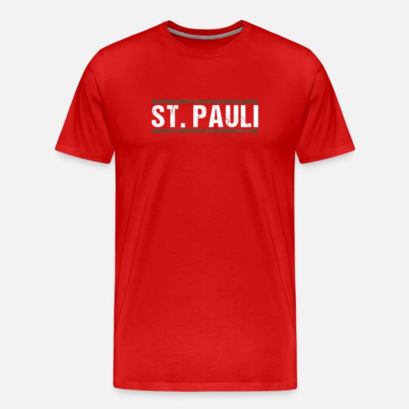 St. Pauli - Männer Premium Bio T-Shirt - Rot