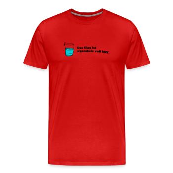 Glass fully empty - Men's Premium Organic T-Shirt - red - Front - Damien (186cm)