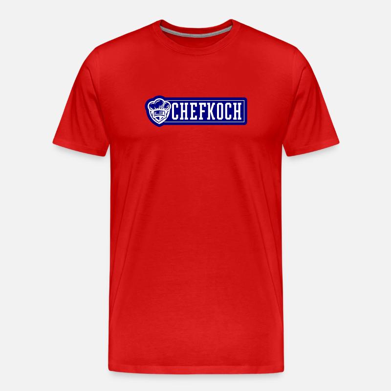 Chefkoch Kochmütze - Männer Premium Bio T-Shirt - Rot
