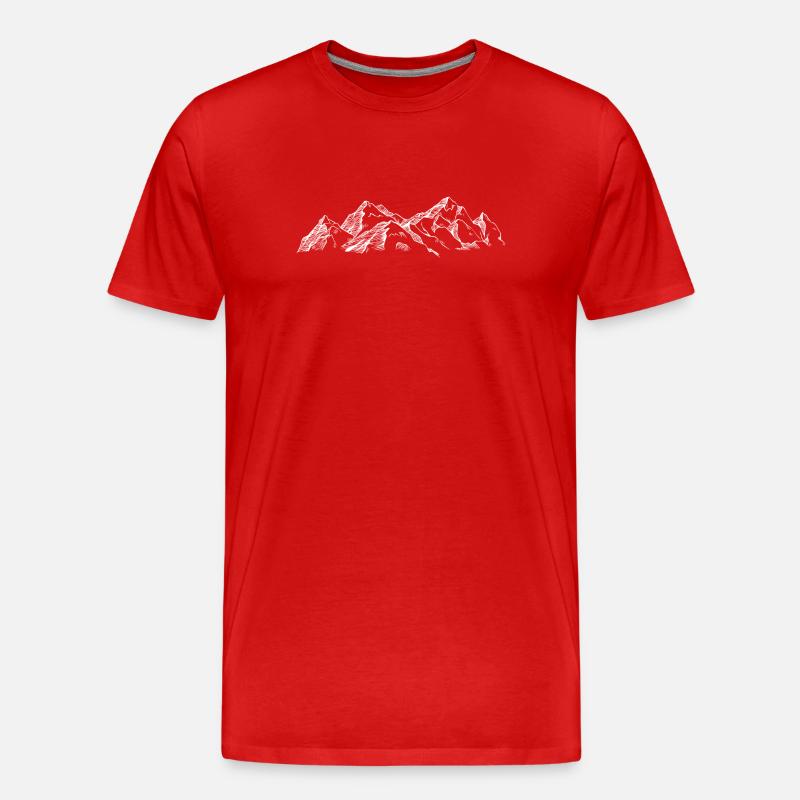 Schets berg - Männer Premium Bio T-Shirt - Rot