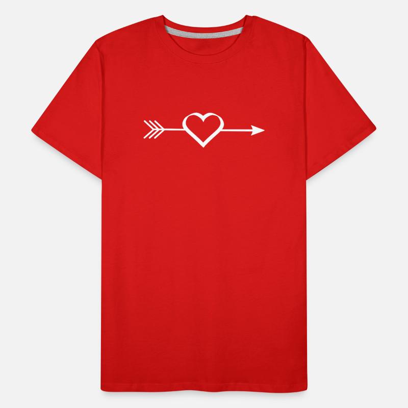 Cœur blanc blanc avec flèche T-shirt bio Premium Homme