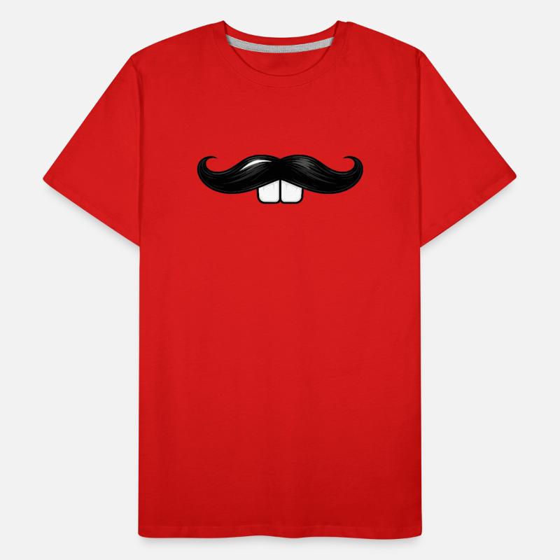 Mustache with rabbit teeth Men's Premium Organic T-Shirt