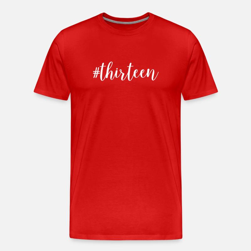 Dreizehn - Männer Premium Bio T-Shirt - Rot