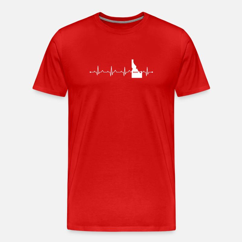 Idaho State Herz-Umriss Gem State Pride - Männer Premium Bio T-Shirt - Rot