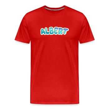 Albert en tant que profession - T-shirt bio Premium Homme - rouge - Devant - Damien (186cm)