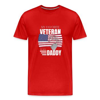 Mon ancien combattant préféré est la Journée des anciens combattants de mon père - T-shirt bio Premium Homme - rouge - Devant - Damien (186cm)