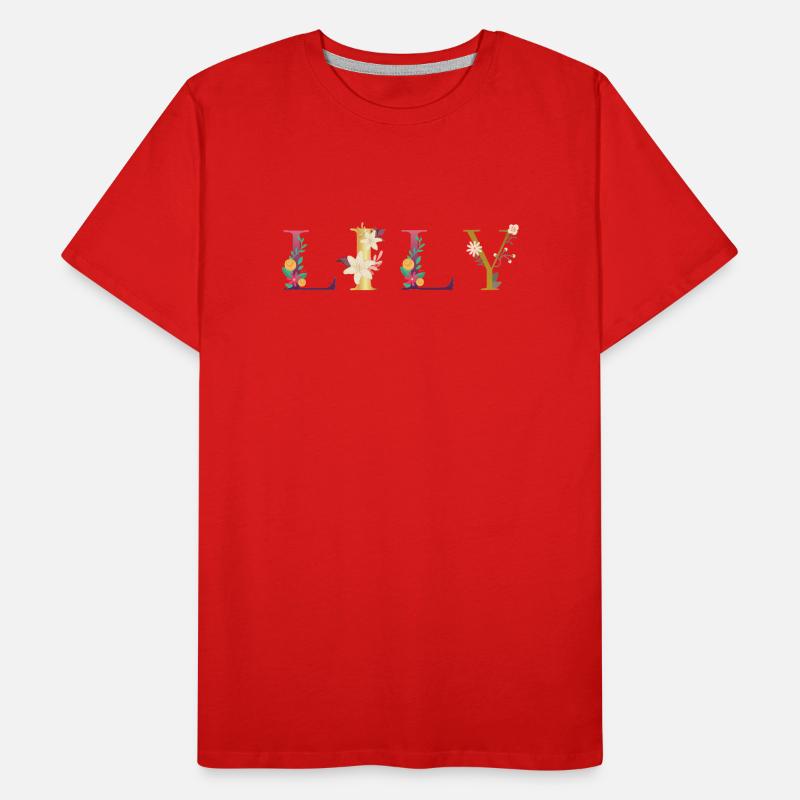 LILY name decorated with flowers Men's Premium Organic T-Shirt