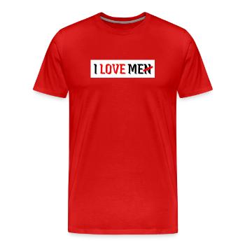 I love me i love men men self-love woman - Men's Premium Organic T-Shirt - red - Front - Damien (186cm)