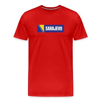 Sarajevo in Bosnien und Herzegowina Flaggenfarben - Männer Premium Bio T-Shirt - Rot - Vorne - Damien (186cm)