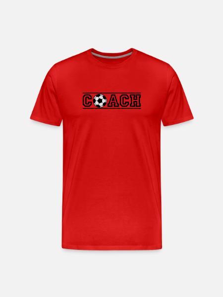Fußballtrainer - Männer Premium Bio T-Shirt - Rot