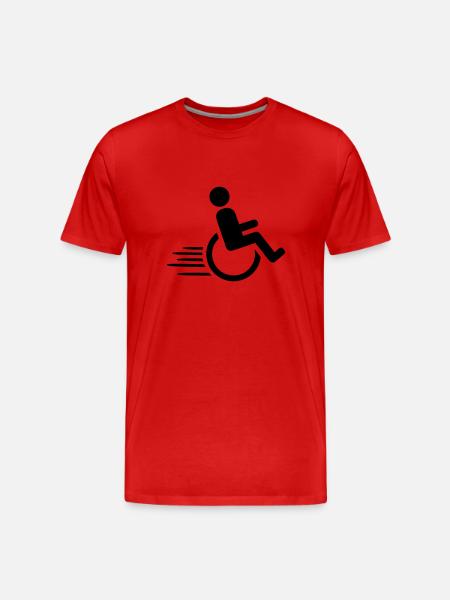 Rollstuhl - Männer Premium Bio T-Shirt - Rot