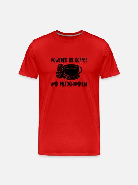 Mitochondria & Coffee | Biologists student gift - Men's Premium Organic T-Shirt - red