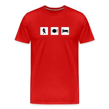 Design Thème Sport et Repas - T-shirt bio Premium Homme - rouge - Devant - Damien (186cm)