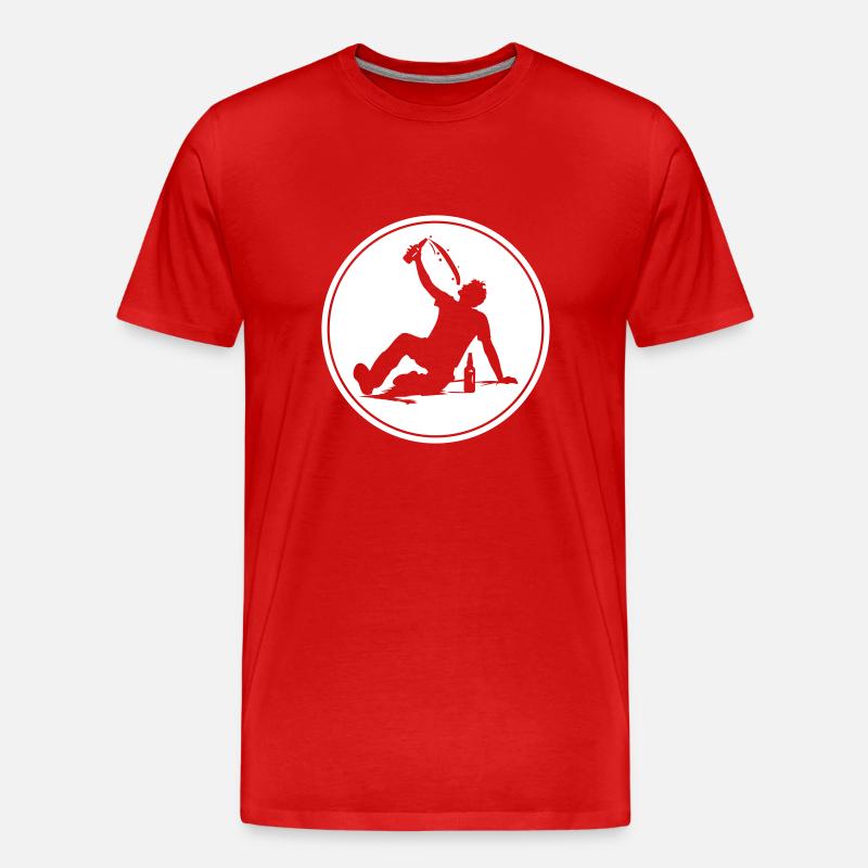 Drinking Bier Silhouette - Männer Premium Bio T-Shirt - Rot