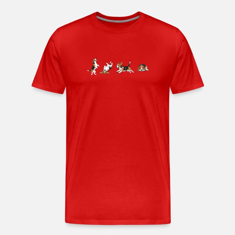 Niedliche Hunde - Männer Premium Bio T-Shirt - Rot