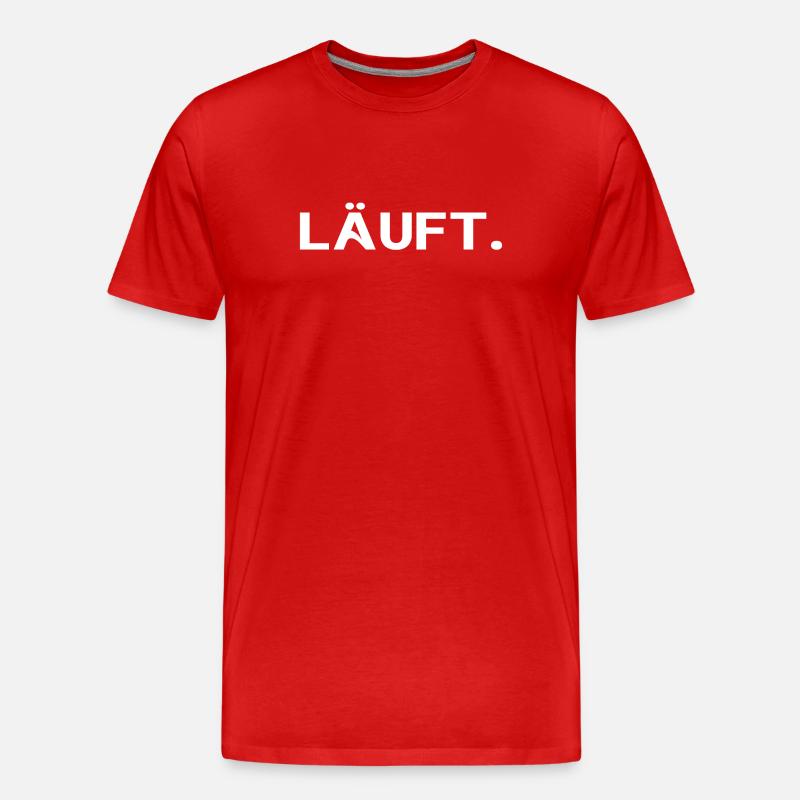 Läuft. Cooles Statement Minimal Trend Design - Männer Premium Bio T-Shirt - Rot