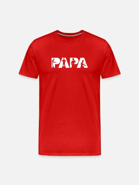 Papa Chef Küchenkönig Chefkoch-Design - Männer Premium Bio T-Shirt - Rot