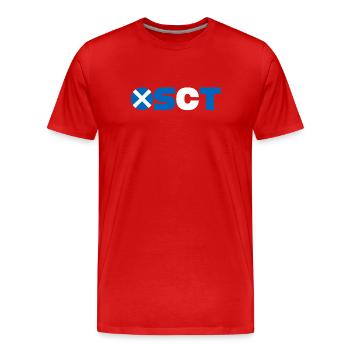 Schottland - Männer Premium Bio T-Shirt - Rot - Vorne - Damien (186cm)