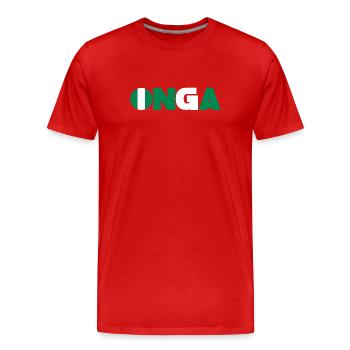 Nigeria - Men's Premium Organic T-Shirt - red - Front - Damien (186cm)