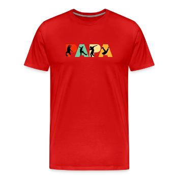 Papa Dancer Retro Street Dance Silhouette - Men's Premium Organic T-Shirt - red - Front - Damien (186cm)
