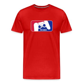 pro gamer - T-shirt bio Premium Homme - rouge - Devant - Damien (186cm)