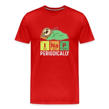 I Nap Periodically Faultier Chemiker Chemie Nerd - Männer Premium Bio T-Shirt - Rot - Vorne - Damien (186cm)