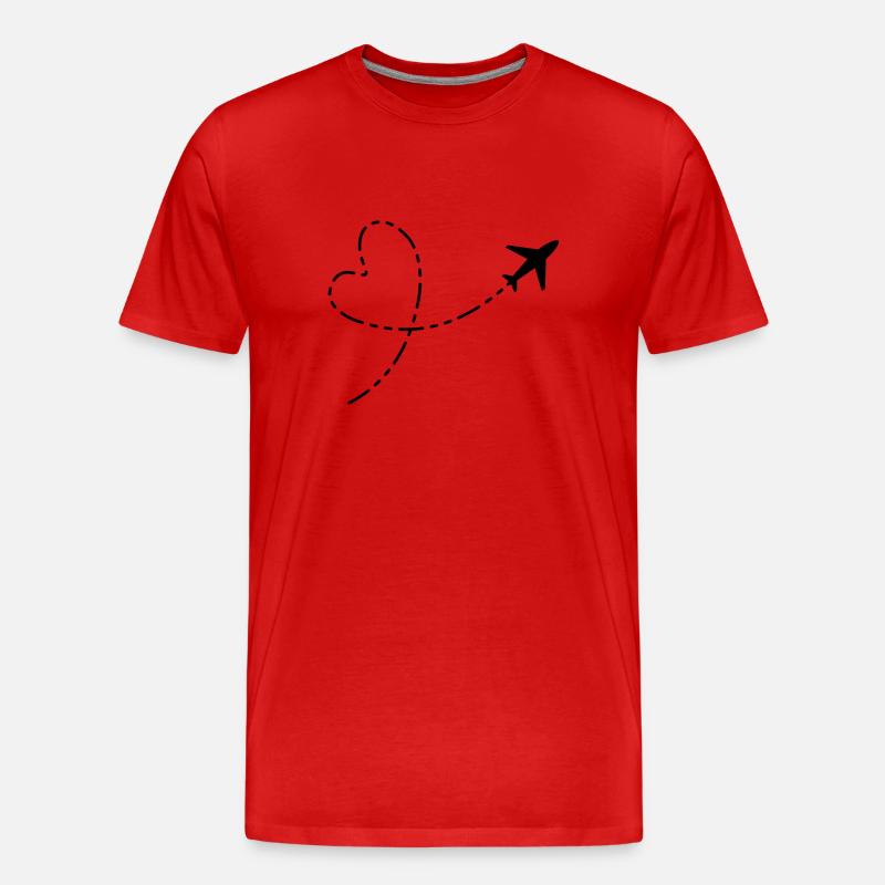 Icône de l’avion - T-shirt bio Premium Homme - rouge