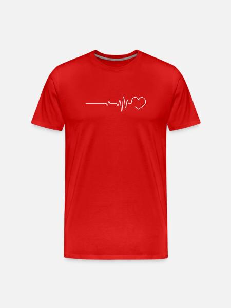 Heartbeat love - Men's Premium Organic T-Shirt - red