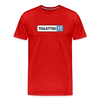 Male Female WC Panel - Men's Premium Organic T-Shirt - red - Front - Damien (186cm)