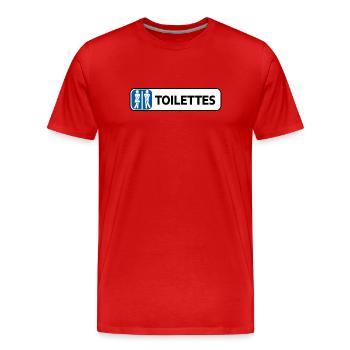 TOILETTES - T-shirt bio Premium Homme - rouge - Devant - Damien (186cm)