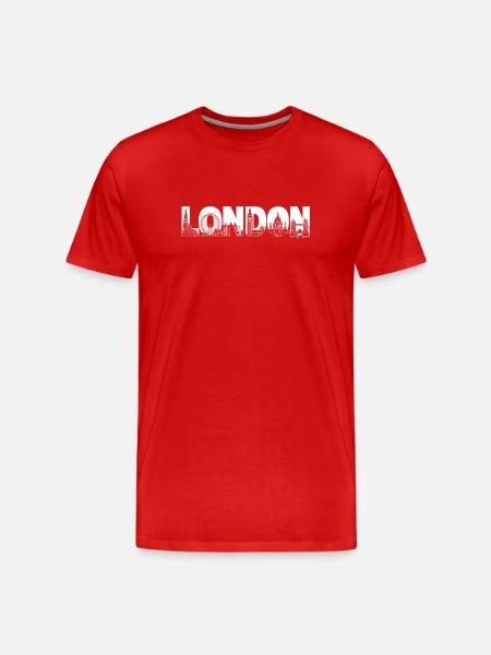 Londres Royaume-Uni, Angleterre Silhouette - T-shirt bio Premium Homme - rouge