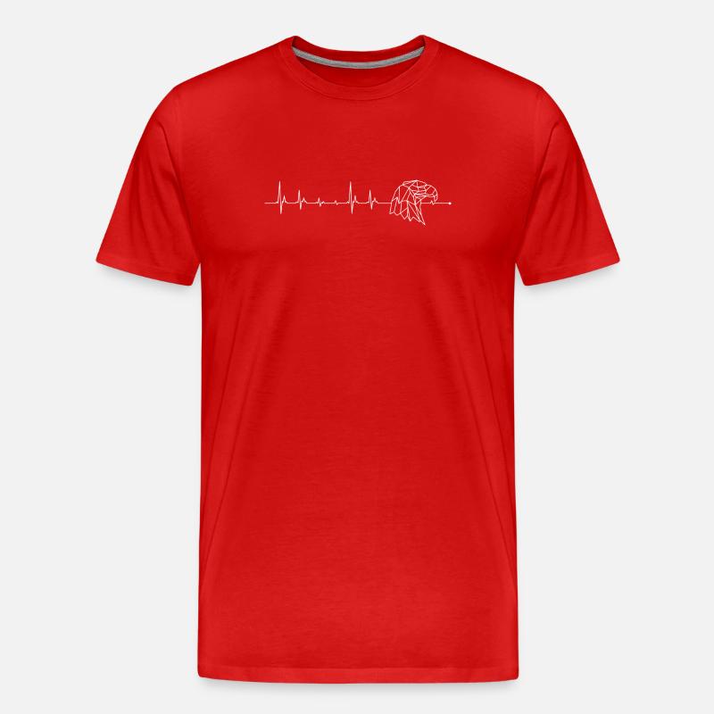 Adler-Herzschlag - Männer Premium Bio T-Shirt - Rot