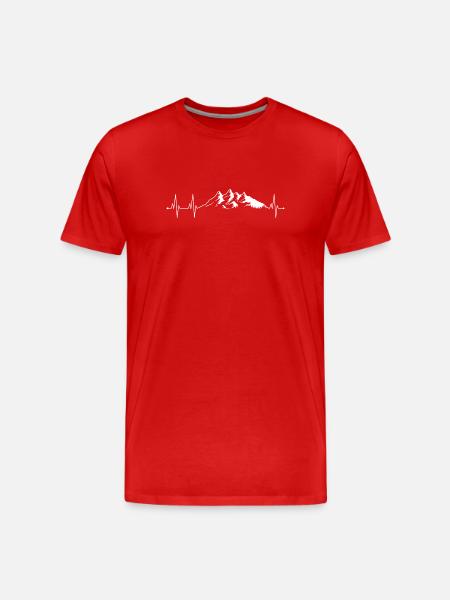 Mountain Heartbeat Silhouette - Men's Premium Organic T-Shirt - red