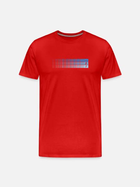 Azure Gradient Barcode Bird - Men's Premium Organic T-Shirt - red