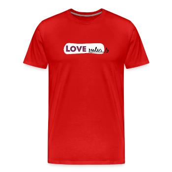 Love rules - Spruch Handlettering - Männer Premium Bio T-Shirt - Rot - Vorne - Damien (186cm)
