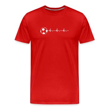 Soccer Soccer Soccer Soccer ECG Battement de cœur - T-shirt bio Premium Homme - rouge - Devant - Damien (186cm)