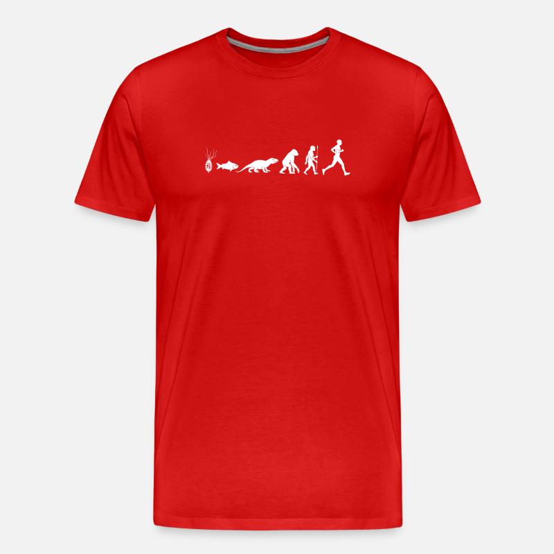 Evolutionlauf Fitness Silhouette - Männer Premium Bio T-Shirt - Rot
