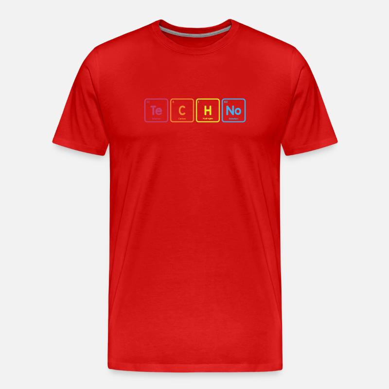 Techno-Elemente - Männer Premium Bio T-Shirt - Rot