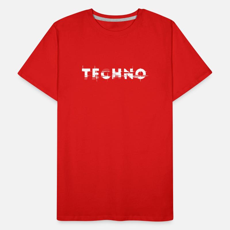 Techno design glitch, pour DJ EDM Techno House T-shirt bio Premium Homme