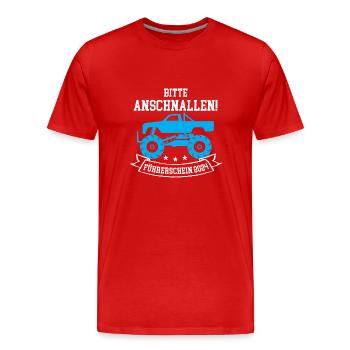 Führerschein Bestanden 2024 Fahrprüfung Fahrschule - Männer Premium Bio T-Shirt - Rot - Vorne - Damien (186cm)