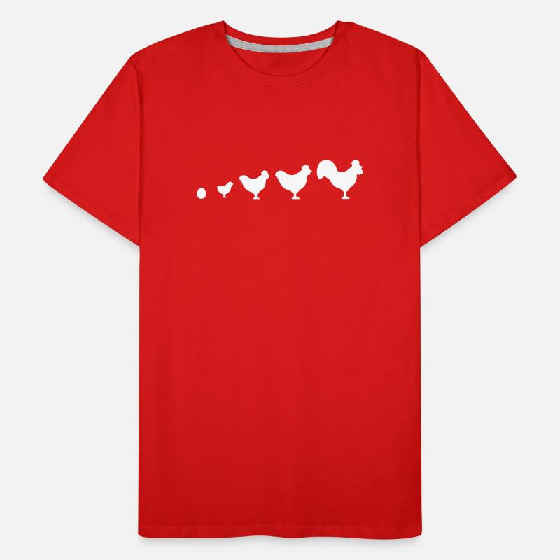 Evolution Bauer Huhn Hahn lustig Männer Premium Bio T-Shirt