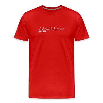 Zollstock_skyline_weiss_einfach - Men's Premium Organic T-Shirt - red - Front - Damien (186cm)
