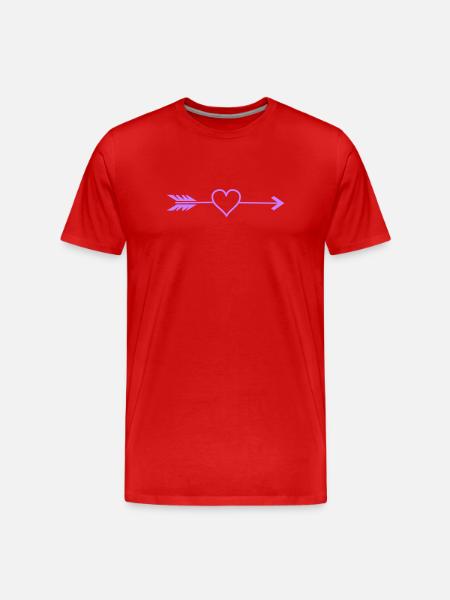 Flèche Cœur en Violet - T-shirt bio Premium Homme - rouge