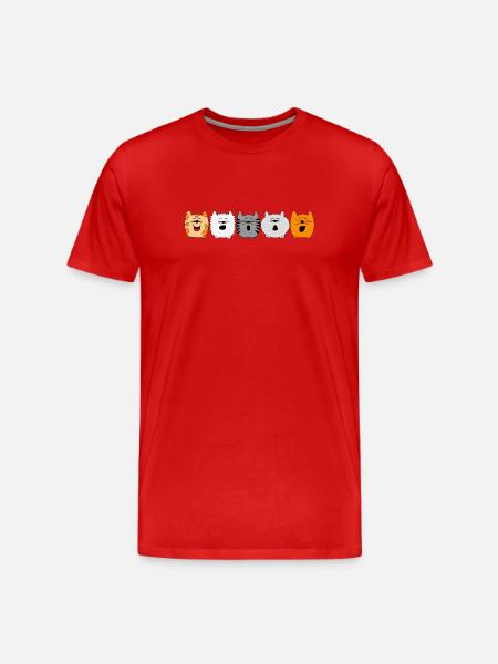singing cats - Men's Premium Organic T-Shirt - red